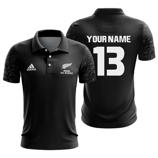 2024 All Blacks Maori-Inspired Polo Shirt (Personalized)